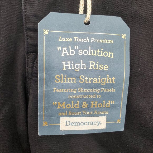 Democracy Ab solution High Rise Slim Straight Jeans Denim Women Size 2 NWT - Picture 7 of 14
